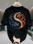 Dragon Circle | Drop Shoulder | Oversized | Cotton T-shirt