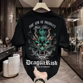 DRAGONRISK | Drop Shoulder | Oversized | Cotton T-shirt