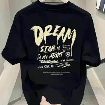 Dream Star In Heart | Drop Shoulder | Oversized | Cotton T-shirt