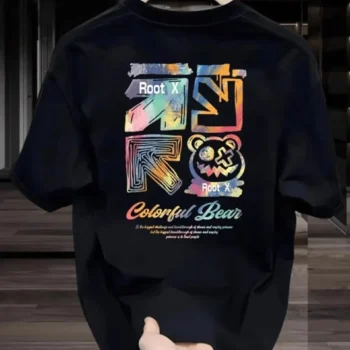 Root X Colourful Bear | Drop Shoulder | Oversized | Cotton T-shirt