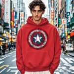 Men’s Captain Shield Graphic Hoodie – Classic Fit | Premium Winter Wear