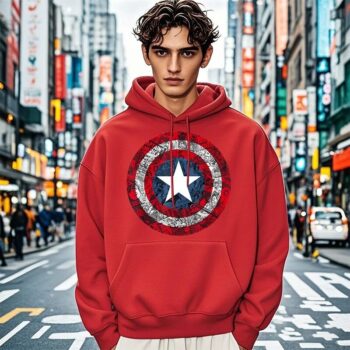 Men’s Captain Shield Graphic Hoodie – Classic Fit | Premium Winter Wear